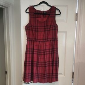 EUC Torrid Sz 16 Red Plaid Soft Dress Emo Skater Valentines Holiday Date 90's